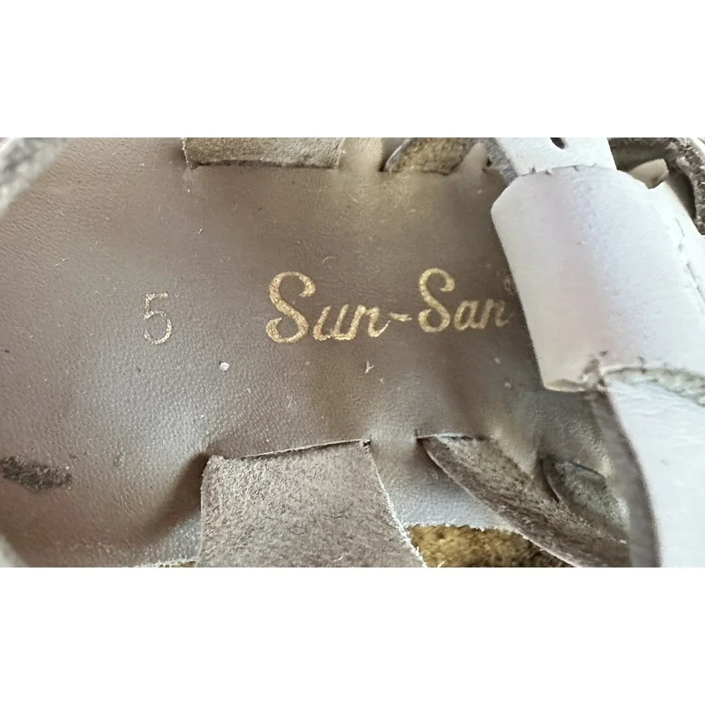 Salt Water Sun San Leather Sandals Girls 5 White Excellent